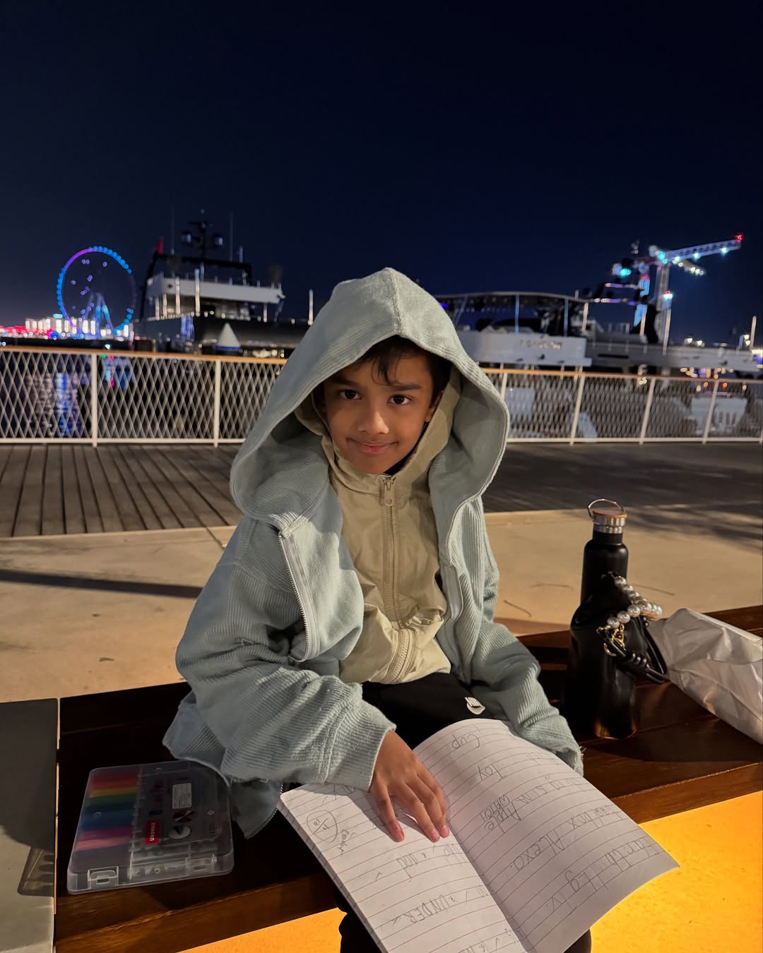 Drawing at the marina