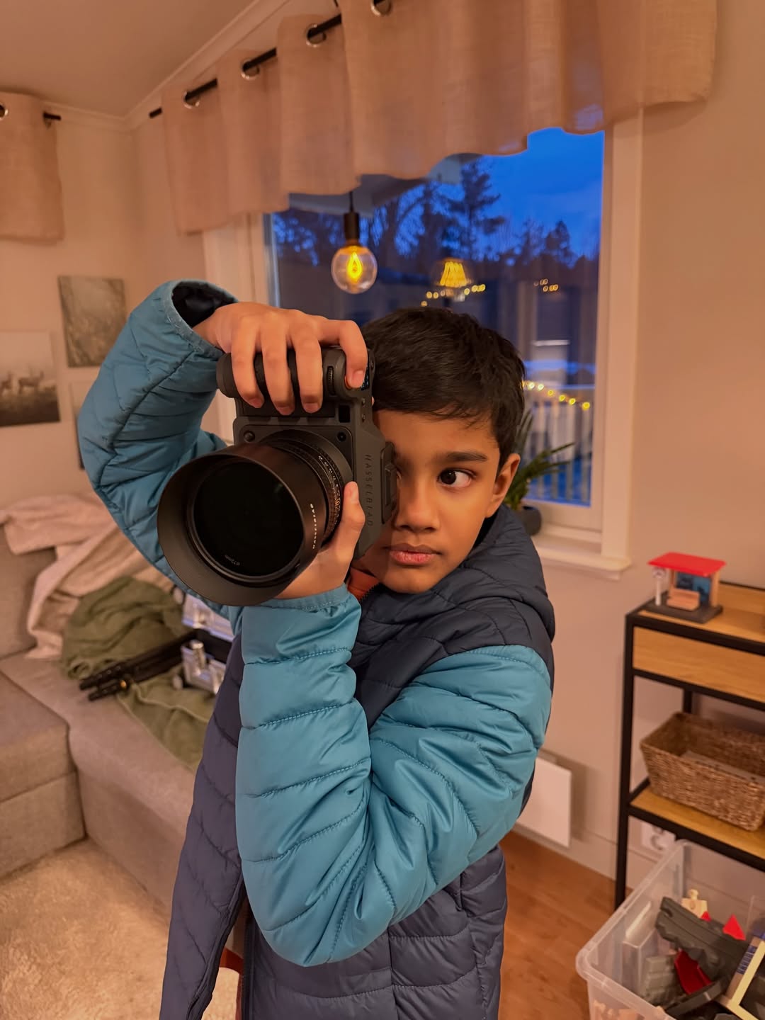 Holding a Hasselblad